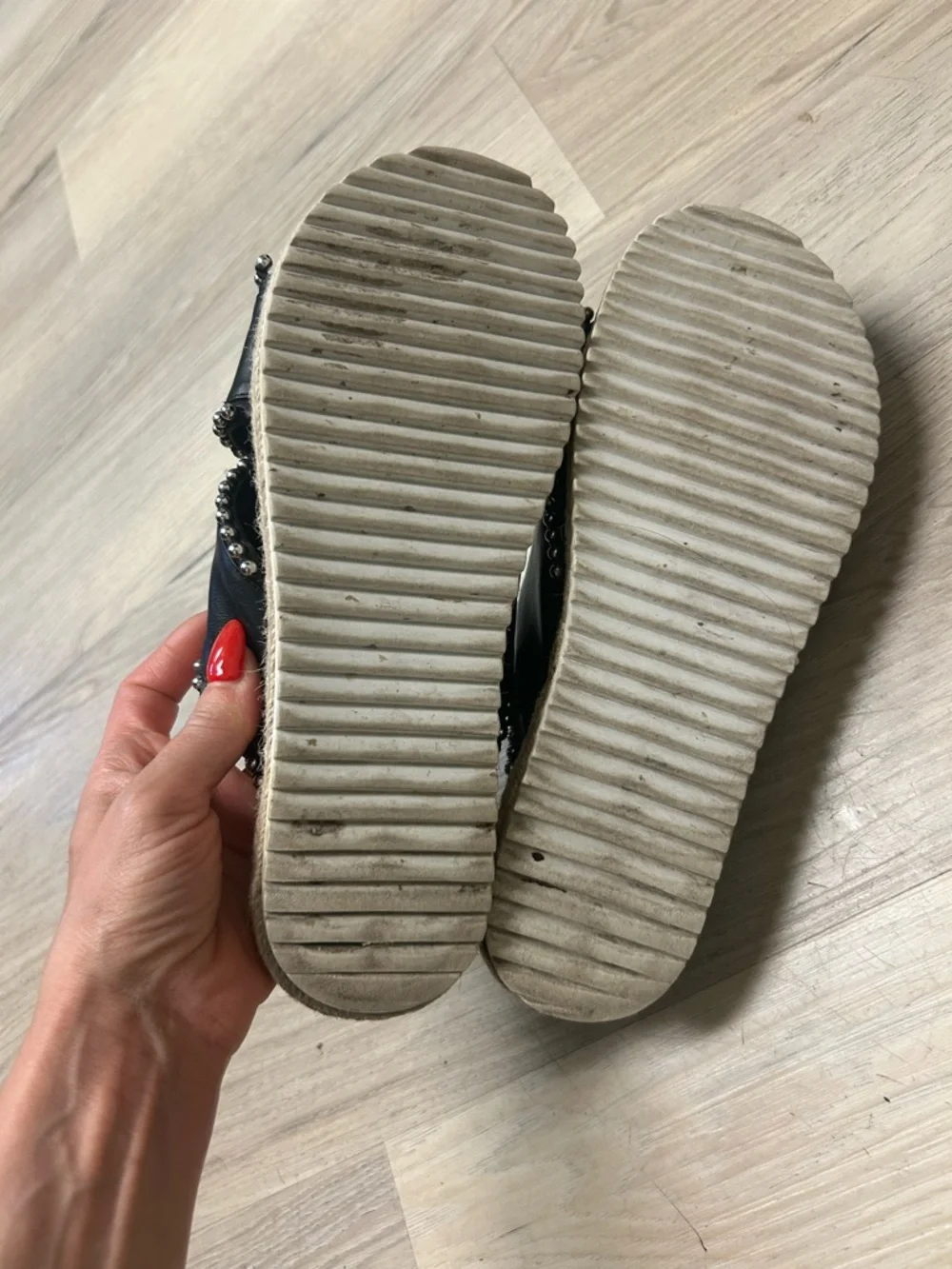 Zara Sandals Black Silver Studded Cross Strap Slides Women 6.5 Open Toe Slip On - Picture 11 of 12